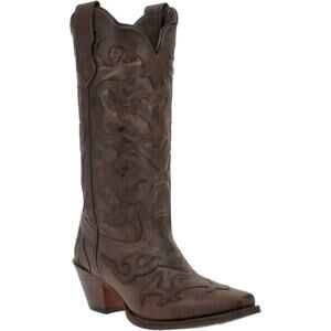 Laredo Ladies Colbie Chocolate Western Boots Brown Leaher Size 9.5 M